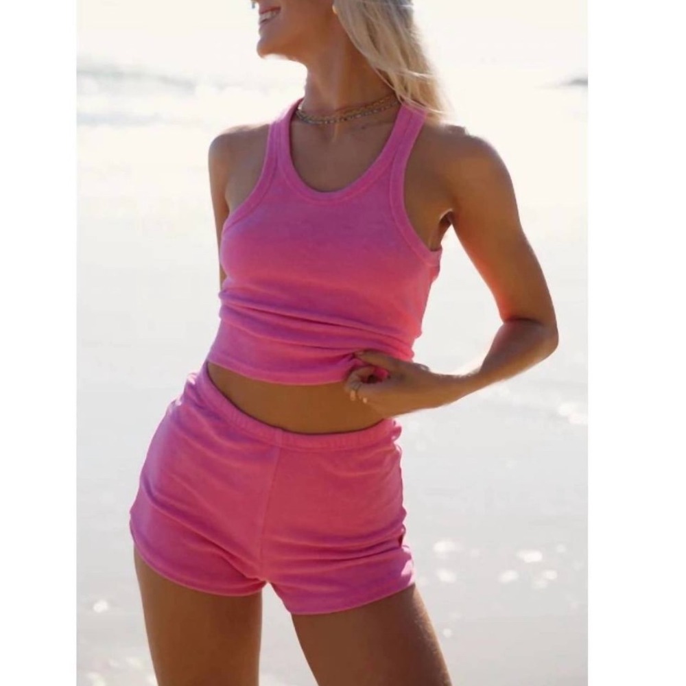 ARAMINTA JAMES Terry‎ Tank Top In Candy Pink Size Small NWT Swim Beach Cover